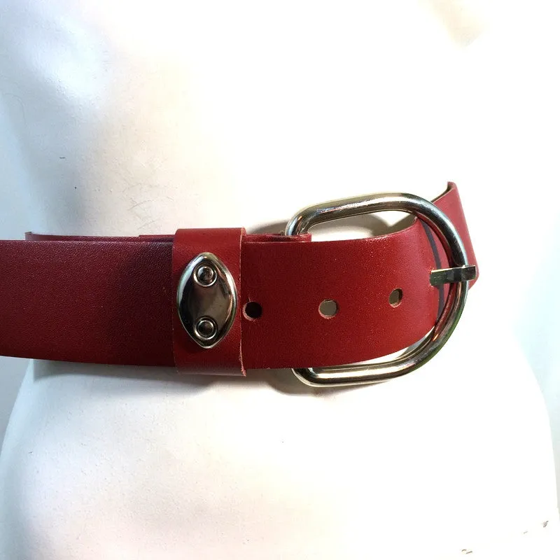 Oxblood Red Heavy Vinyl Belt w/ Large Buckle circa 1980s