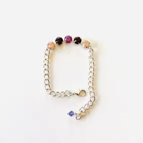 Partial Diamonds Bracelet in Amethyst Volcano/Rose Water Opal