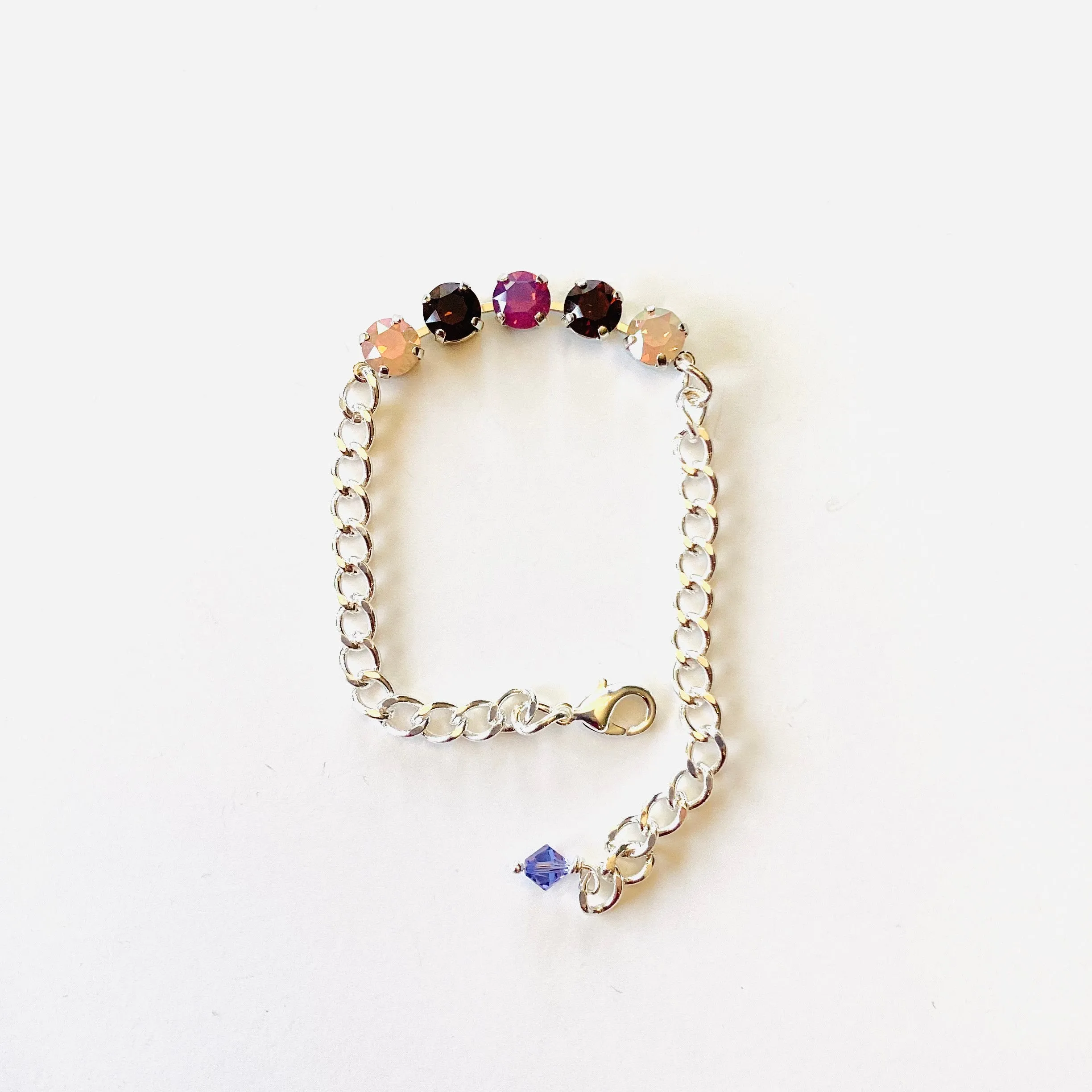 Partial Diamonds Bracelet in Amethyst Volcano/Rose Water Opal