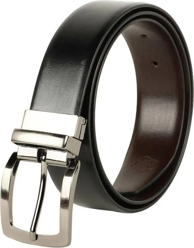 Party Black Genuine Leather Reversible Belt