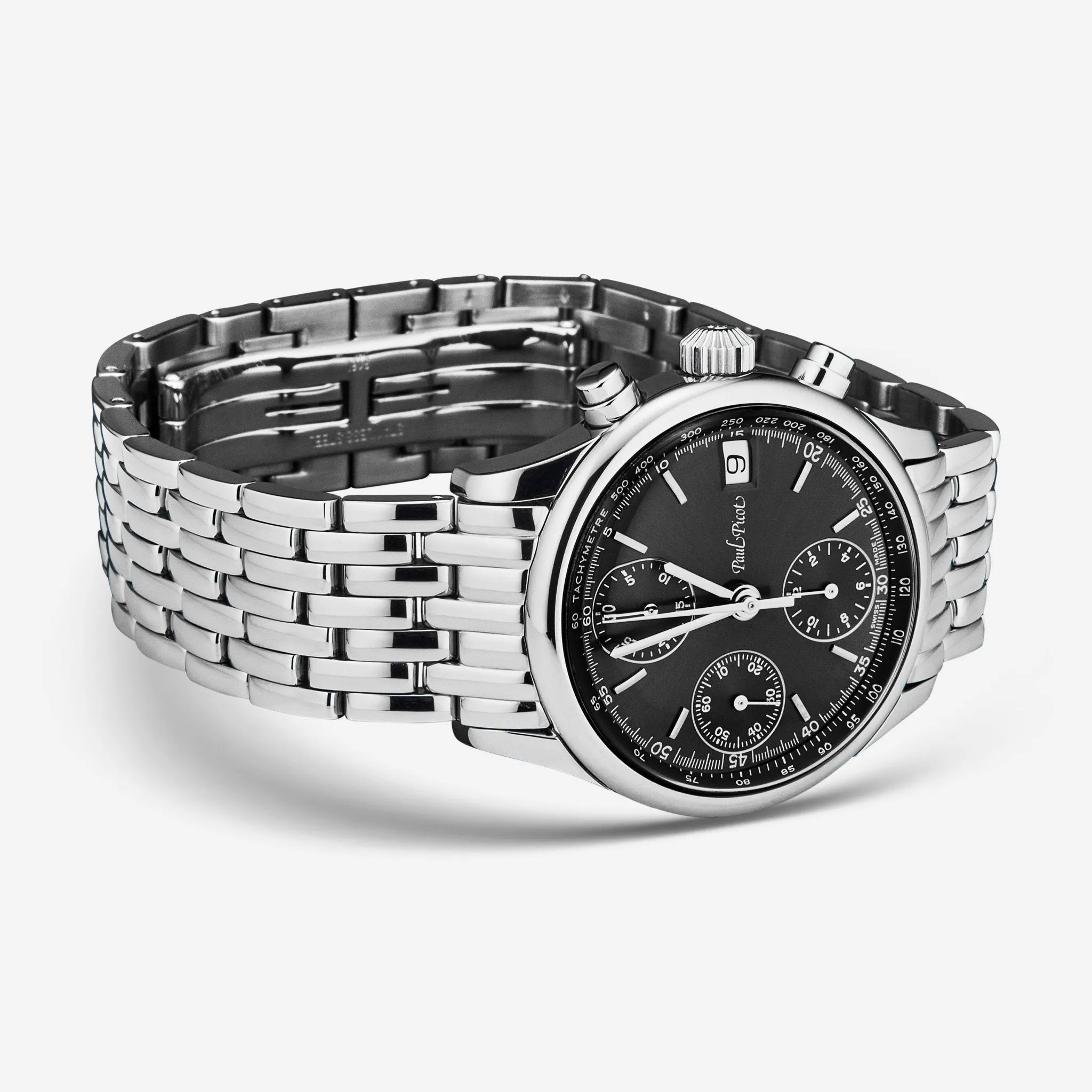 Paul Picot Telemark Chronograph Black Dial Stainless Steel Men's Automatic Watch P4102.20.331/B