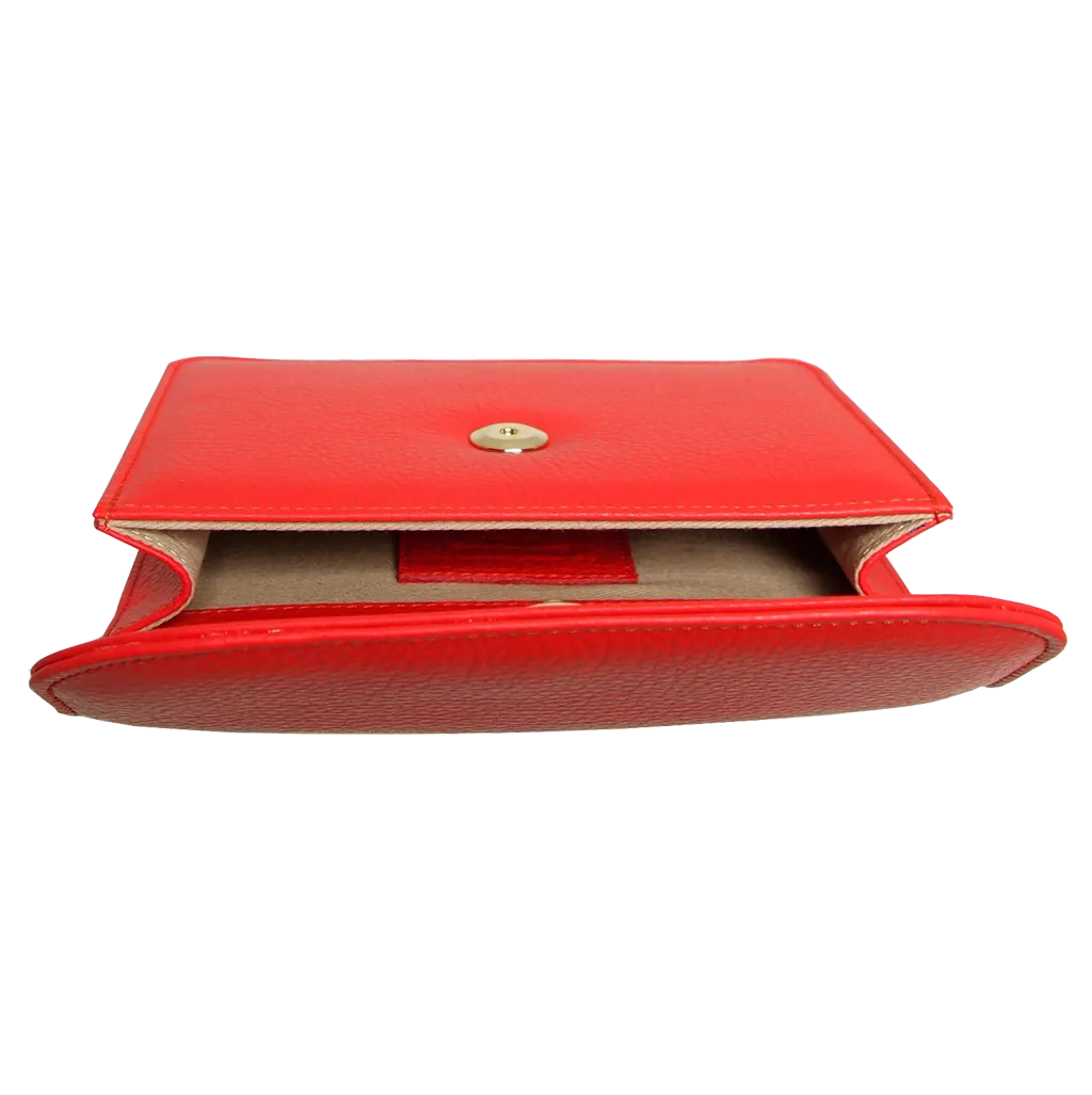Pebbled Leather Belt Bag Coral