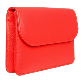 Pebbled Leather Belt Bag Coral