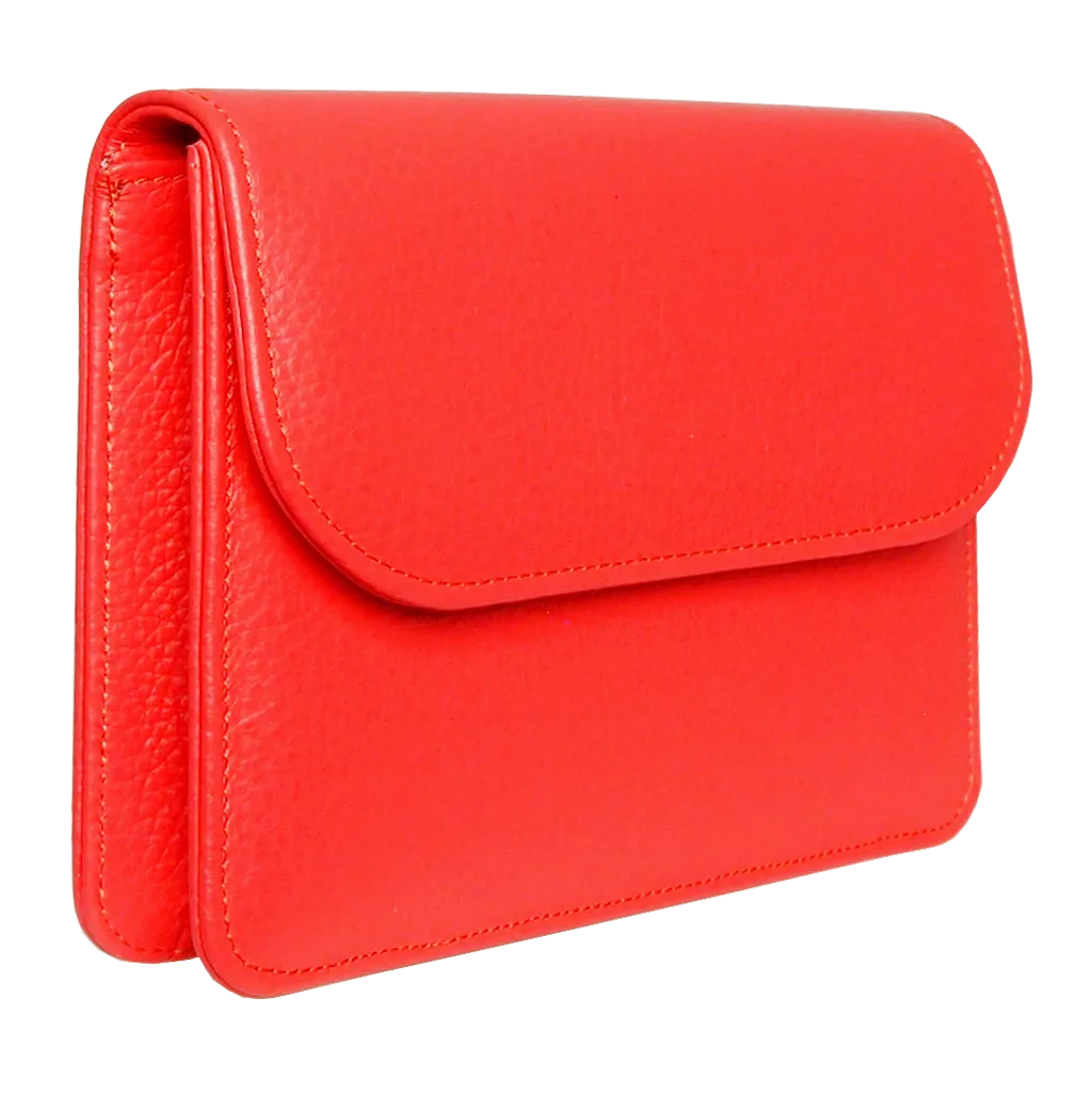 Pebbled Leather Belt Bag Coral
