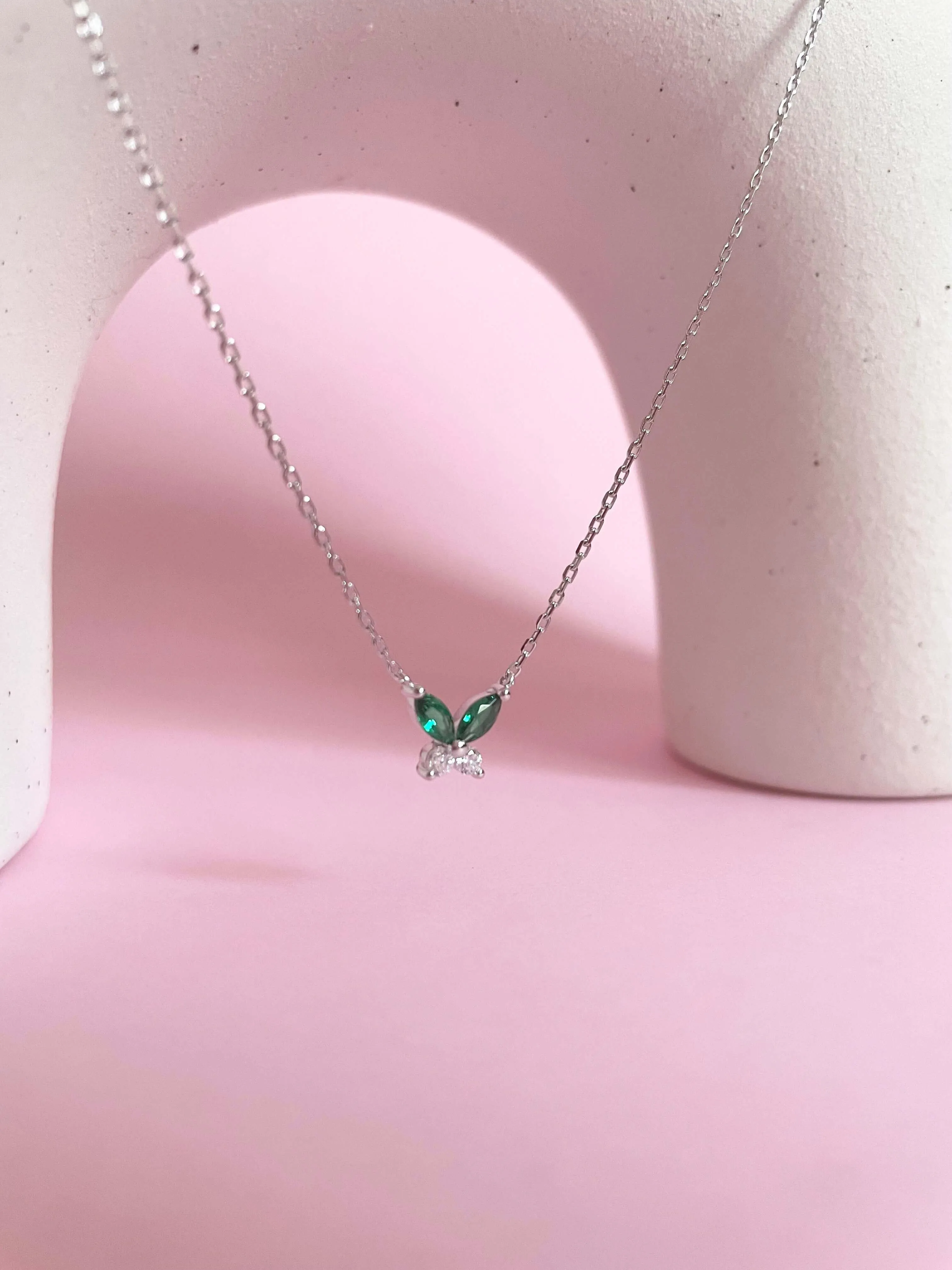 Petite Butterfly Necklace | Silver