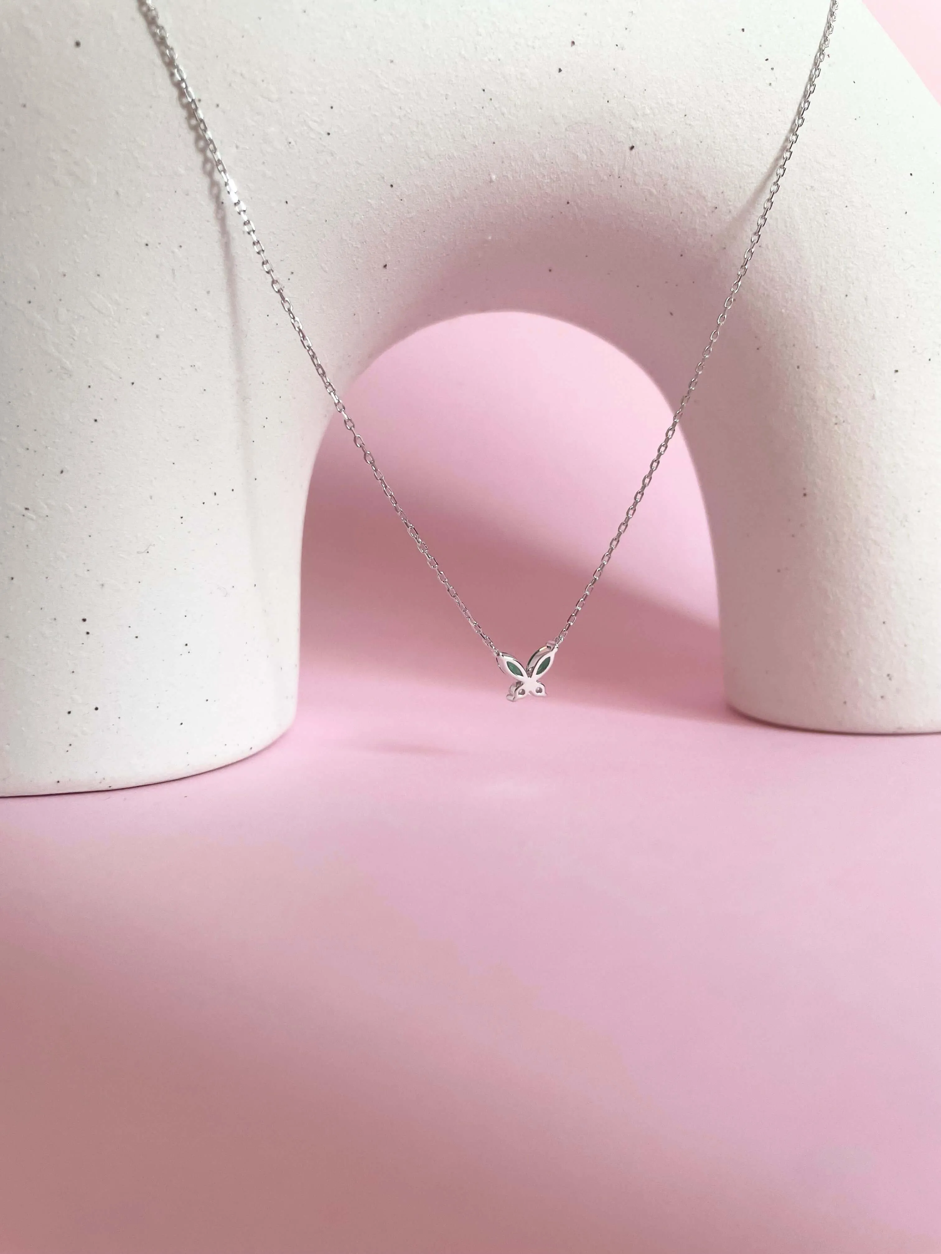 Petite Butterfly Necklace | Silver