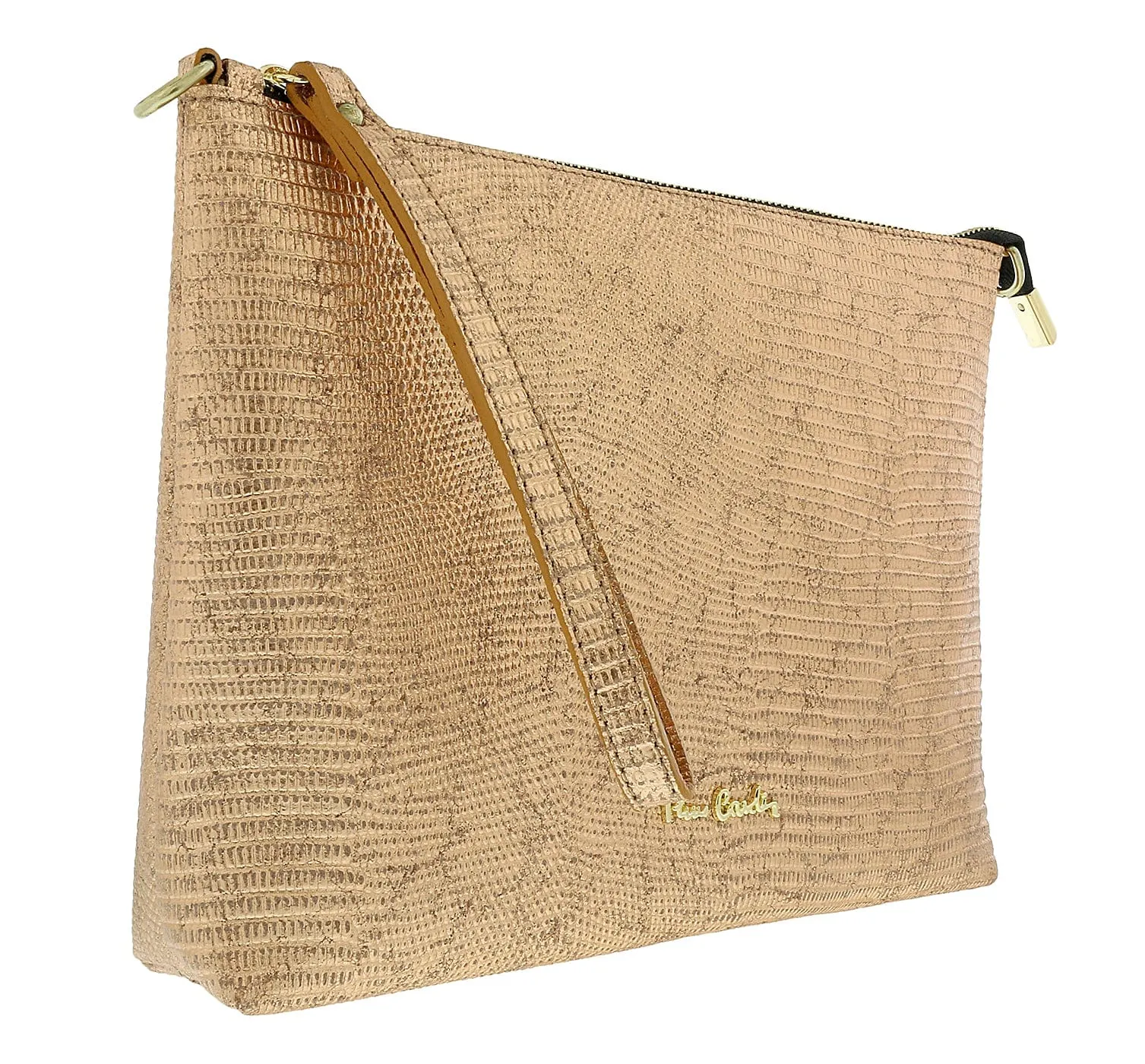 Pierre Cardin Pink Leather Simple Everyday Small Clutch Crossbody Pouch
