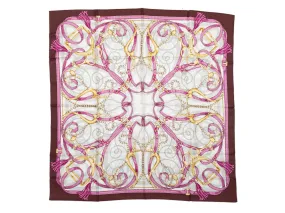 Pink & Multicolor Gucci Printed Silk Scarf