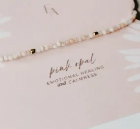 Pink Opal Gemstone Bracelet 7-7.5