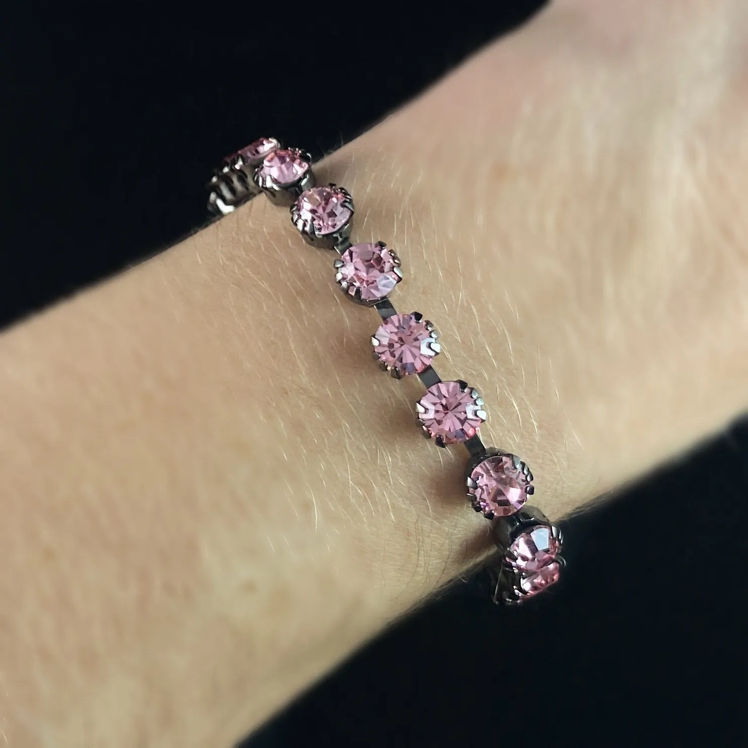 Pink Swarovski Crystal Bracelet - La Vie Parisienne by Catherine Popesco