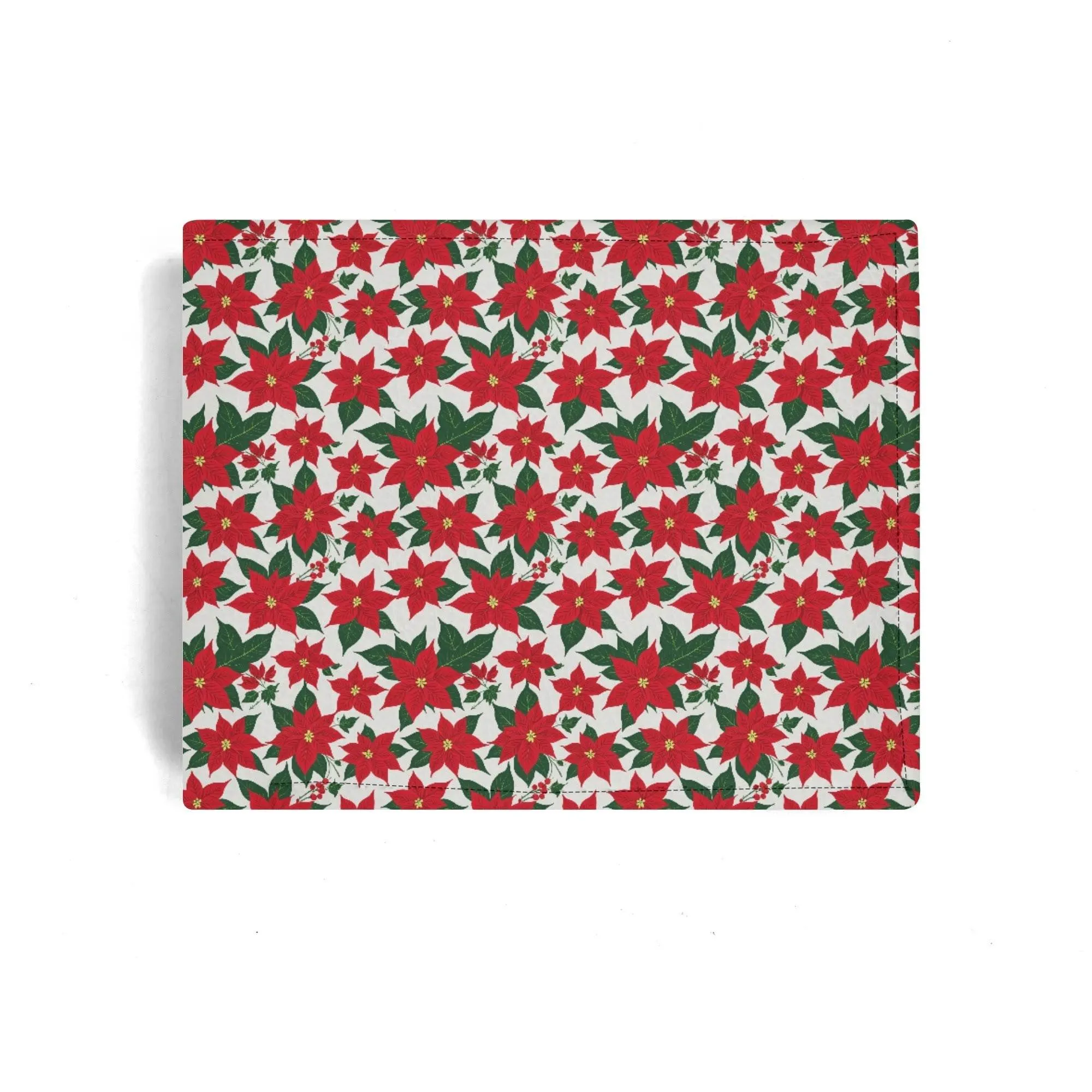 Poinsettia Floral Mens Minimalist Leather Folded Wallet