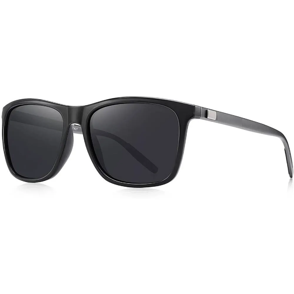 Polarized Aluminum Sunglasses Vintage Square Frame Sun Glasses For Men/Women - Hershey