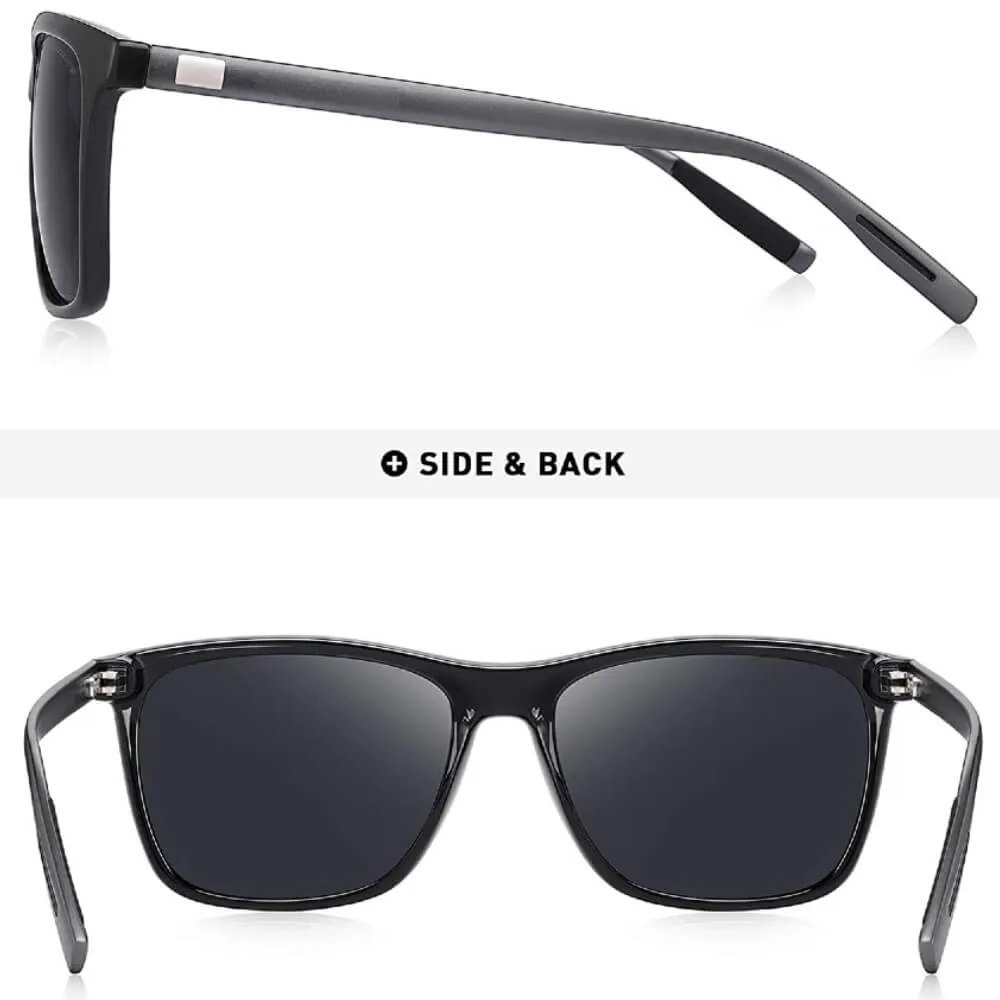 Polarized Aluminum Sunglasses Vintage Square Frame Sun Glasses For Men/Women - Hershey