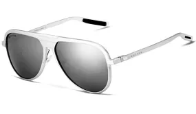 Polarized Silver Aviator Sunglasses for Men - Classy  Luxurious Style
