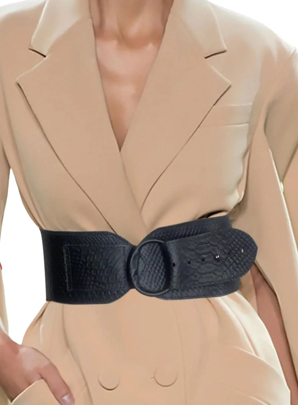 Print Texture Leather Belt