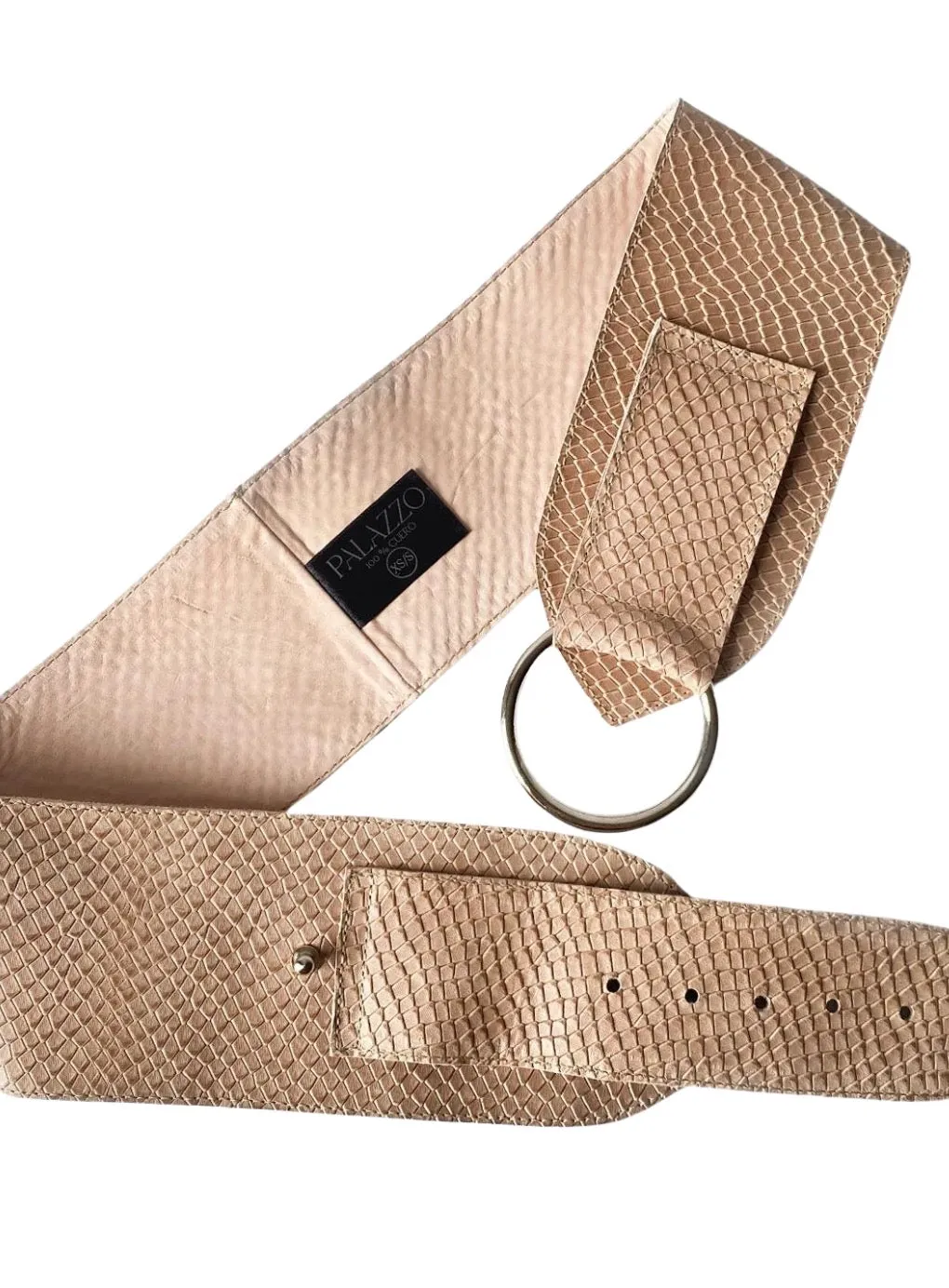 Print Texture Leather Belt