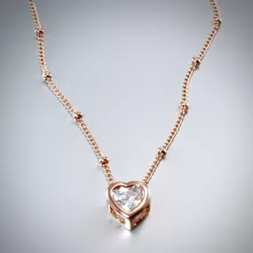 "Amelia" - Bridal Heart Necklace - Available in Rose Gold, Silver and Yellow Gold