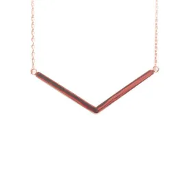 "Vendetta" Rosy V Bar Pendant Necklace