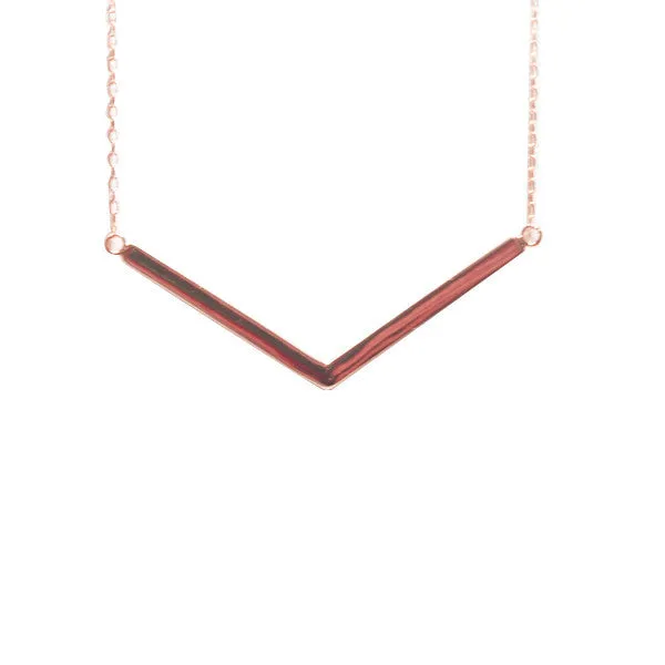 "Vendetta" Rosy V Bar Pendant Necklace
