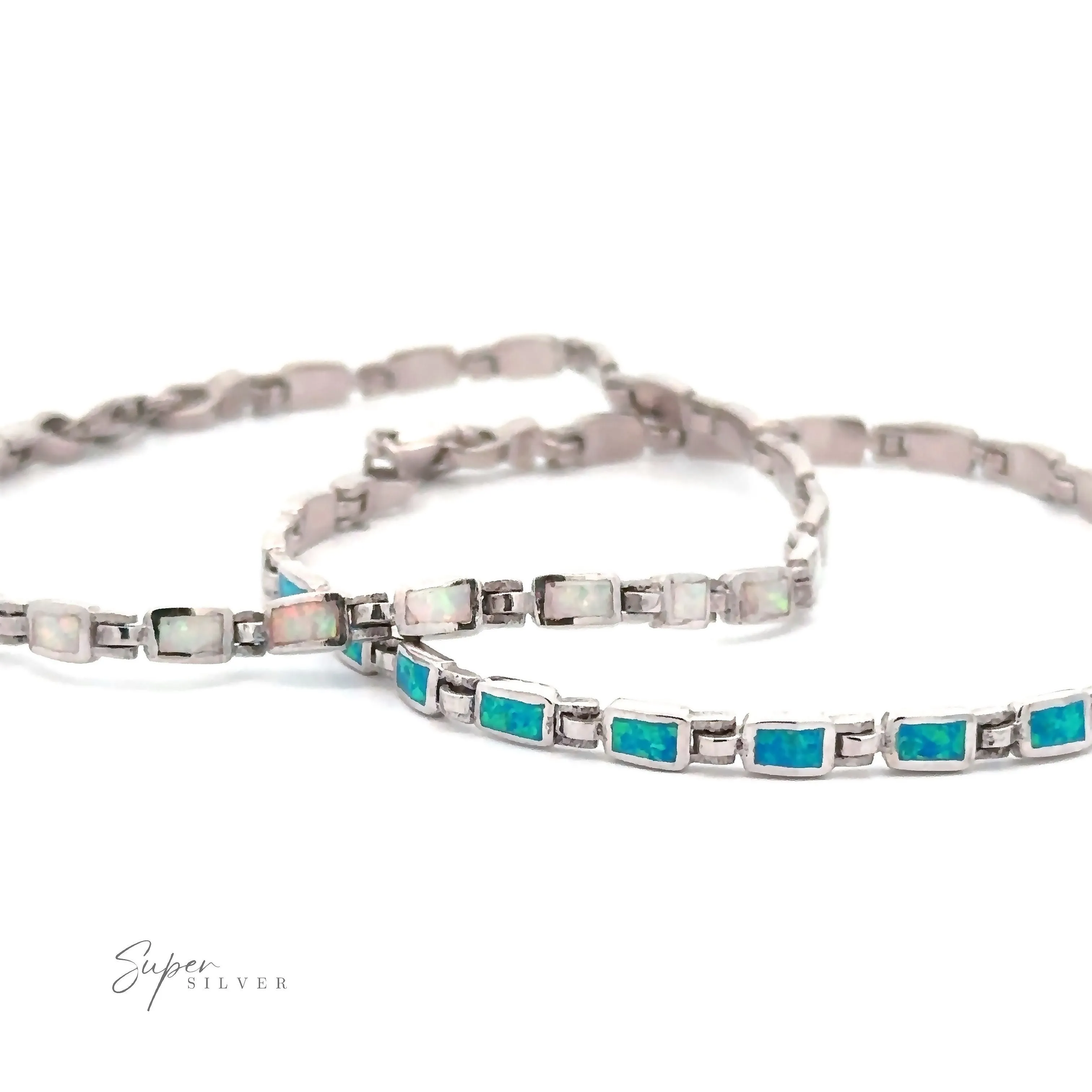 Rectangle Lab-Created Opal Bracelet