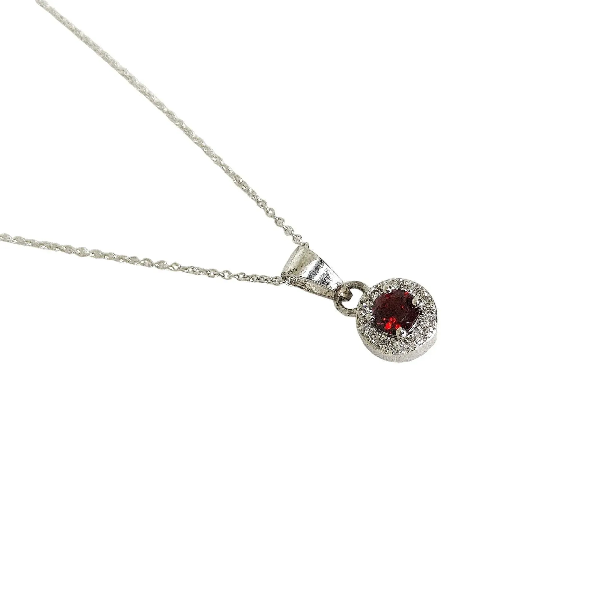 Red Gemstone Pendent Set With Chain for Modern Muses (92.5 Sterling Silver)