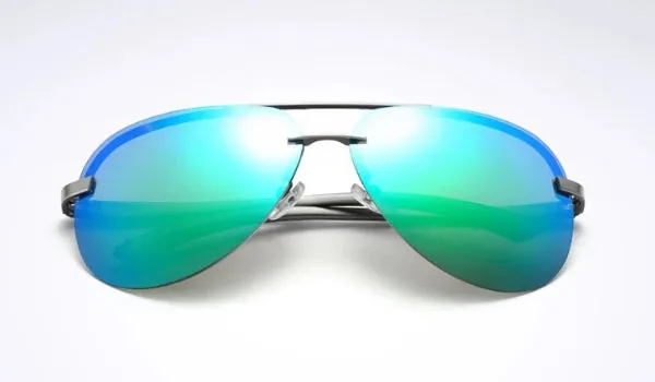 Rimless Turquoise Aviator Sunglasses for Men - Classy and Stylish