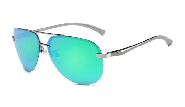 Rimless Turquoise Aviator Sunglasses for Men - Classy and Stylish