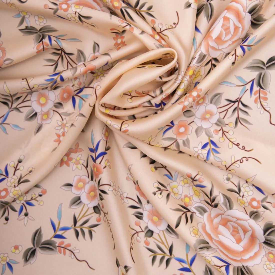 Rose and Pansy Silk Square Scarf