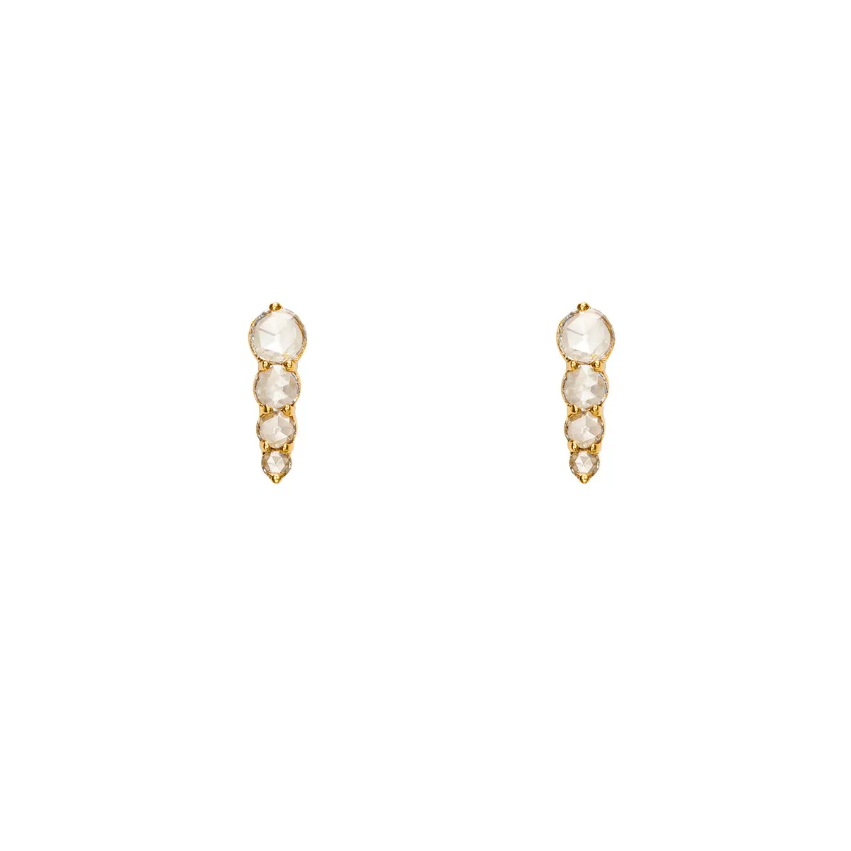 Rose Cut Diamonds Drop Earrings