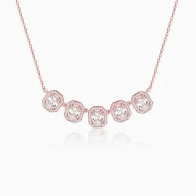 Rose Gold Baguette Bunch Necklace