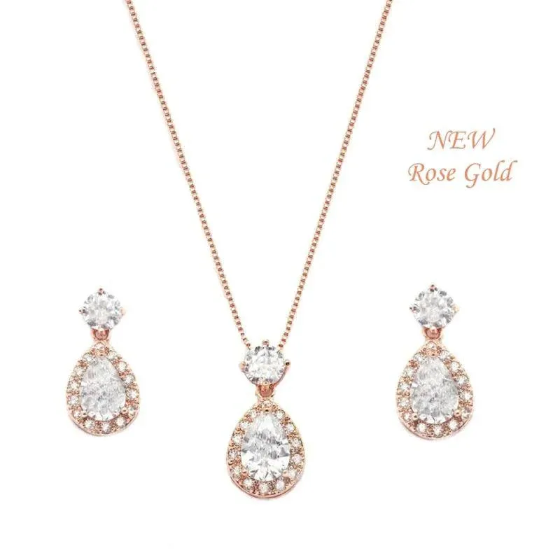 Rose Gold Crystal Bridal Jewellery Set 1202