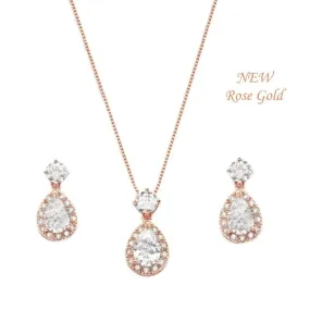 Rose Gold Crystal Bridal Jewellery Set 1202