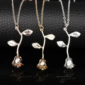 Rose Necklace l Rose Red Pendant