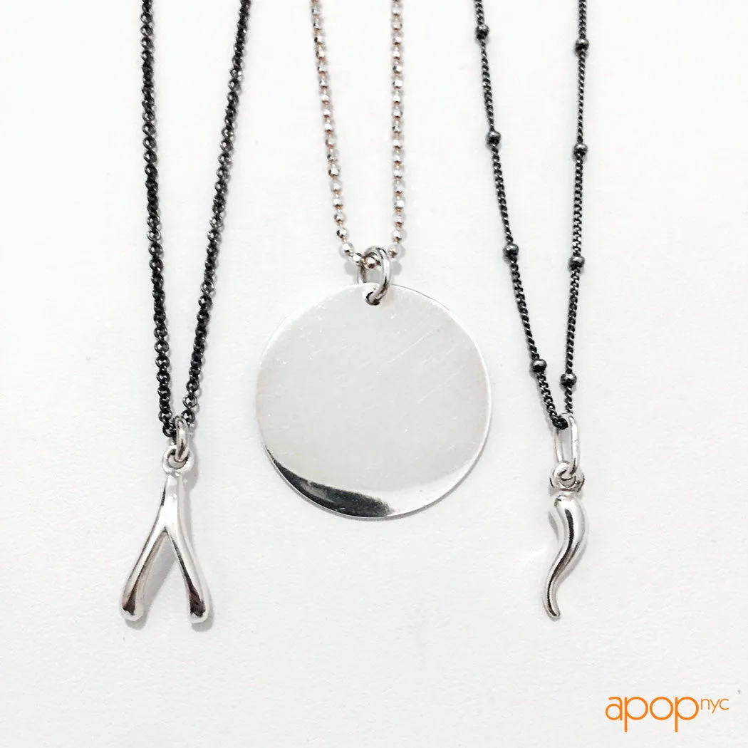 Rosy Mini Horn Pendant with Chain