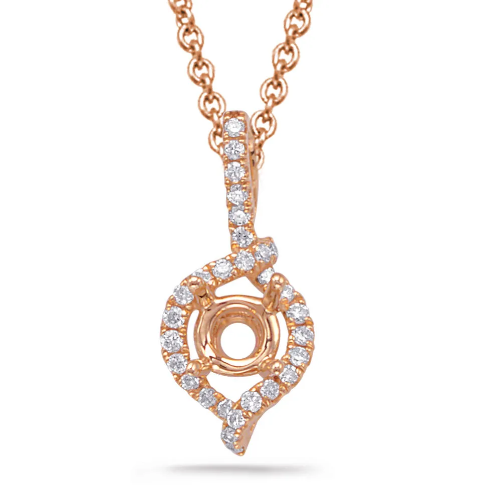S. Kashi 14K Rose Gold .11ctw Diamond Semi Mount Pendant (87364)