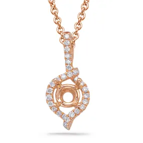 S. Kashi 14K Rose Gold .11ctw Diamond Semi Mount Pendant (87364)