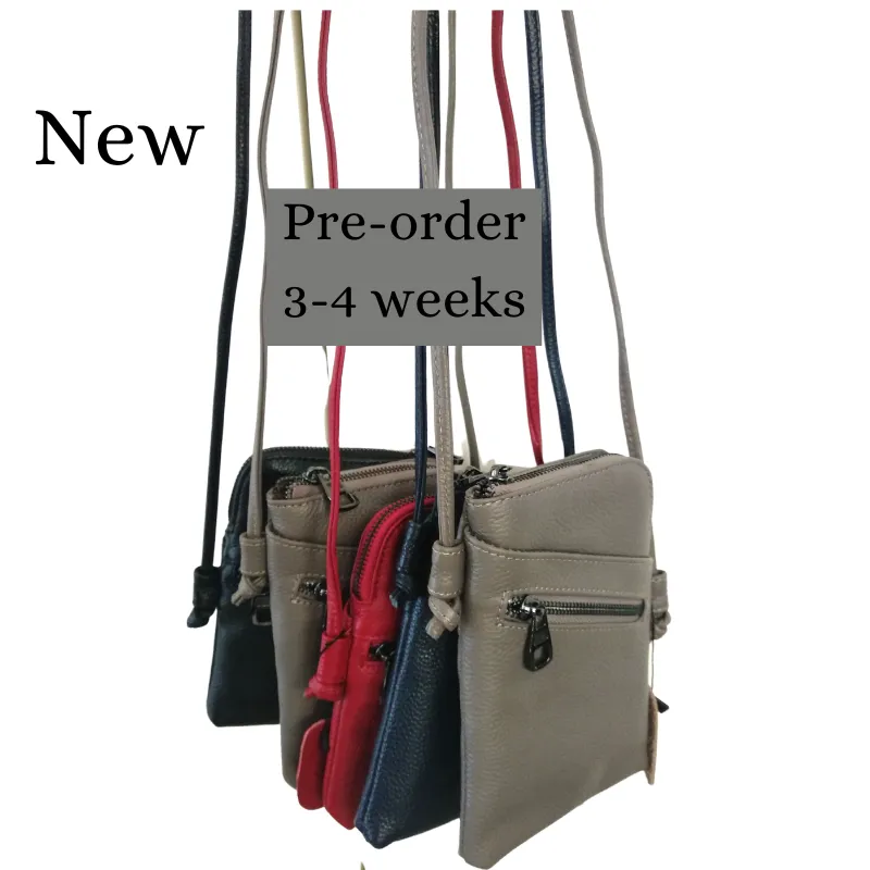 SALE NEW red leather cross body bag