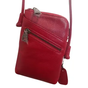 SALE NEW red leather cross body bag