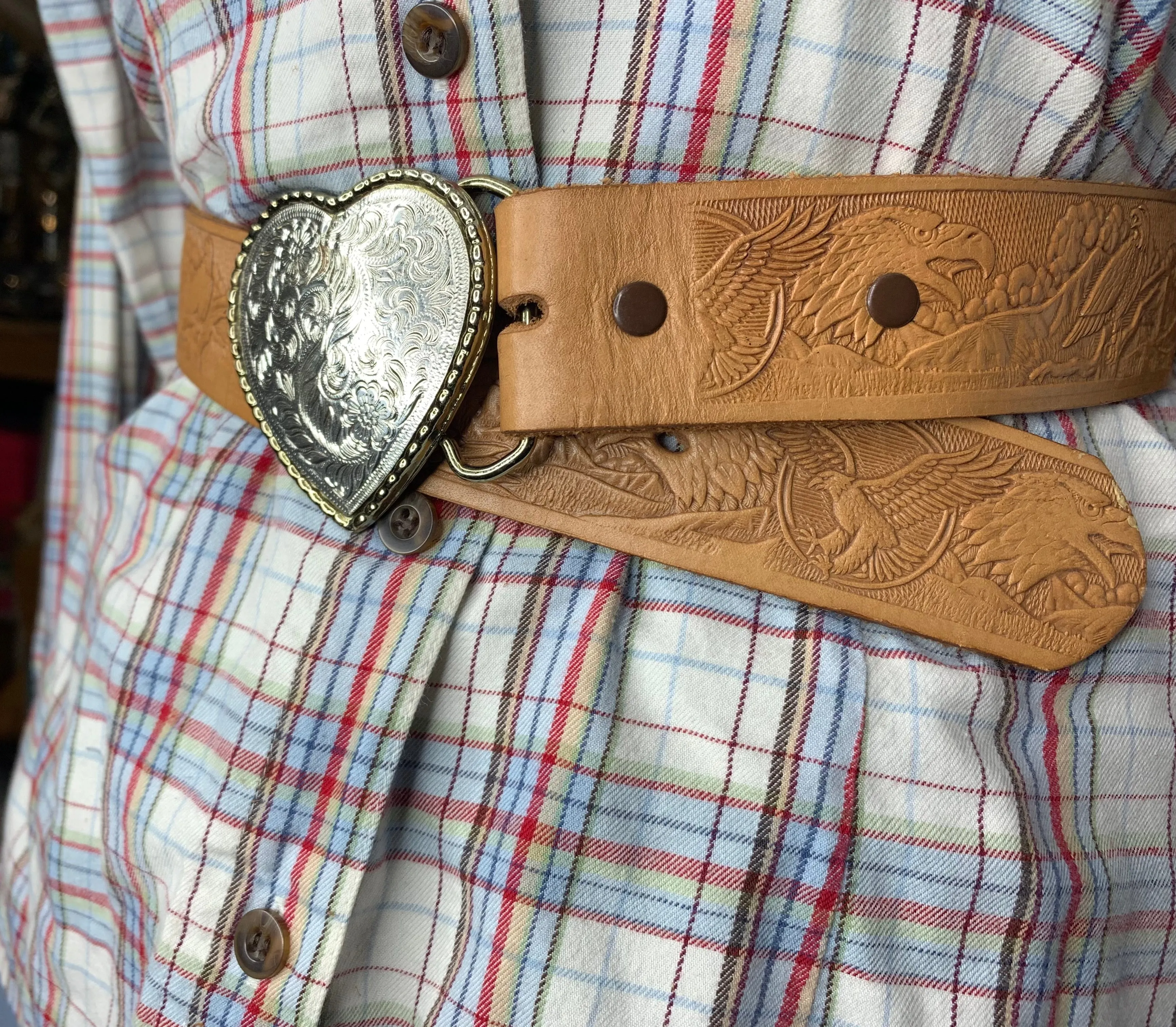 “Sandy” Vintage Western Snap-Back Belt