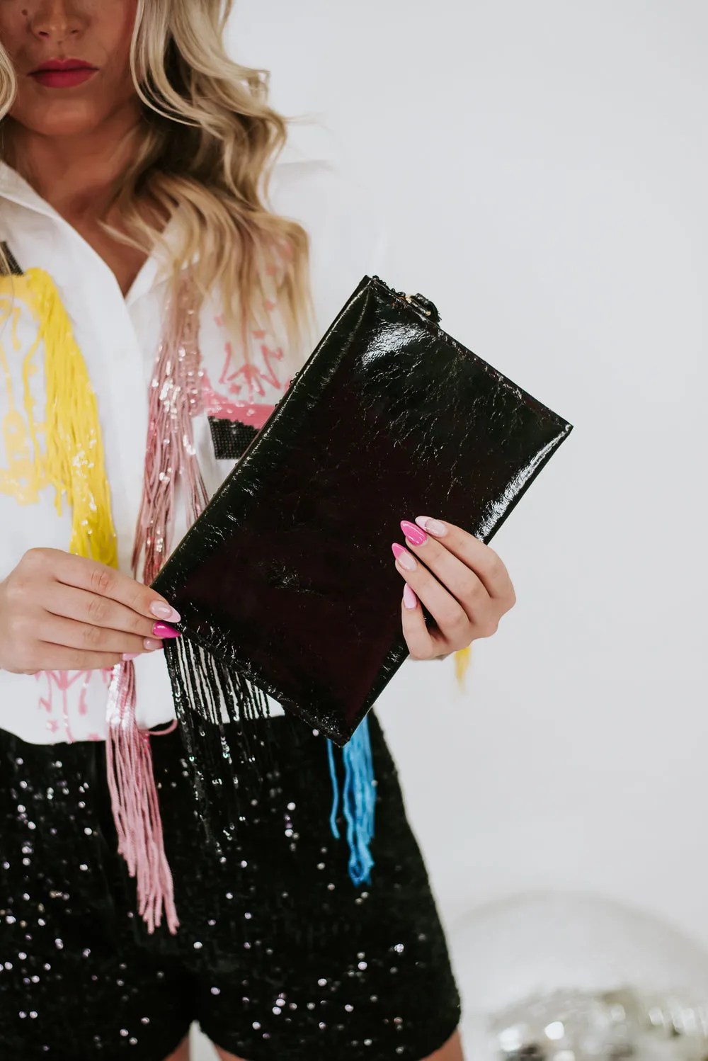 Shake Your Tassels Clutch, Black