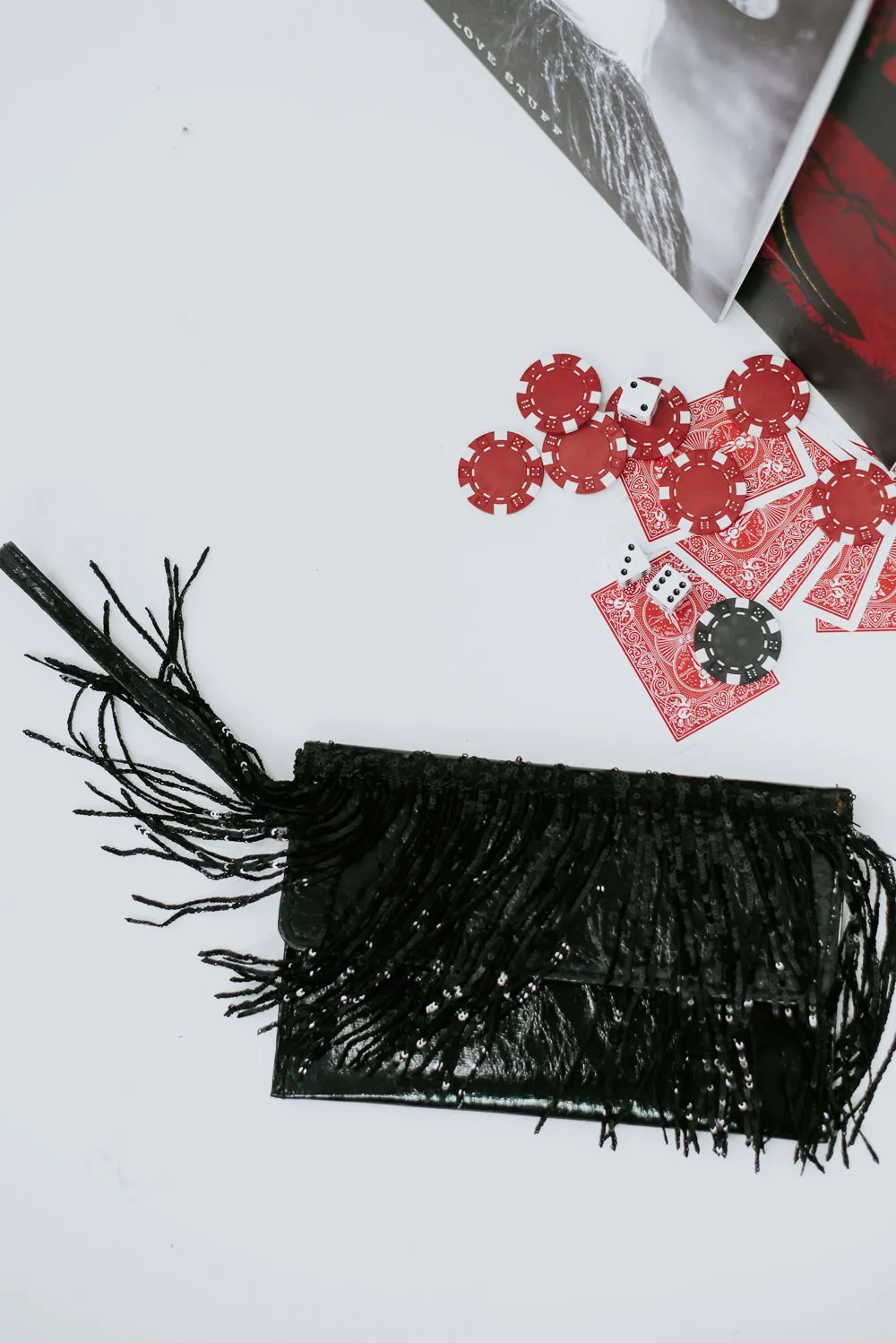 Shake Your Tassels Clutch, Black