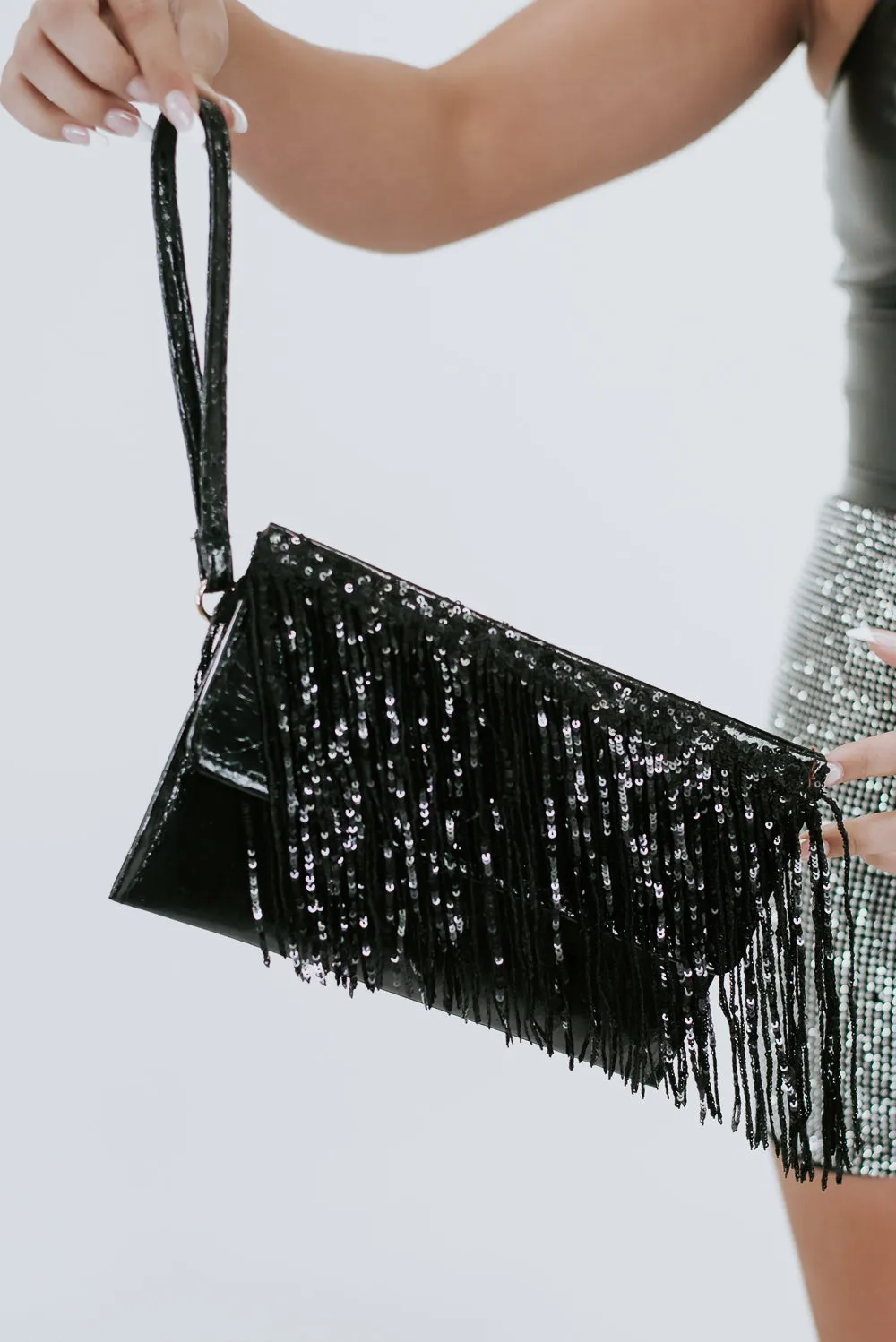 Shake Your Tassels Clutch, Black