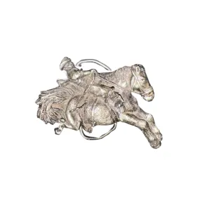 Silver Bronco and Cowboy Buckle