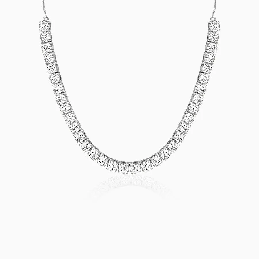 Silver Zircon Solitaire Necklace