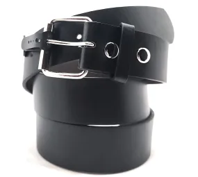 Smooth Black Belt with Snaps