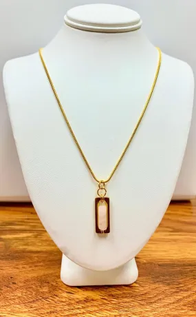 🔴SOLD🔴Ishtar- Handmade Genuine Rose Quartz Pendant on a Gold Plated Necklace