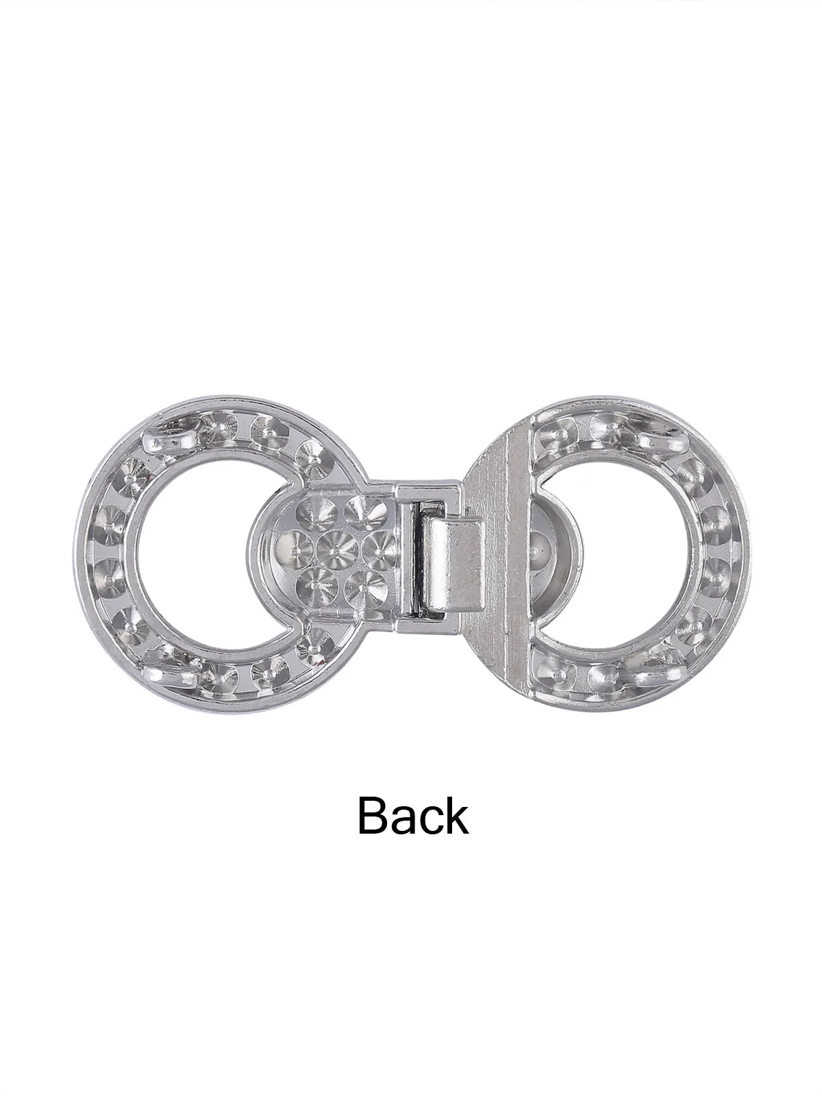 Sparkling Silver Crystal Closure Round Clasp Buckle