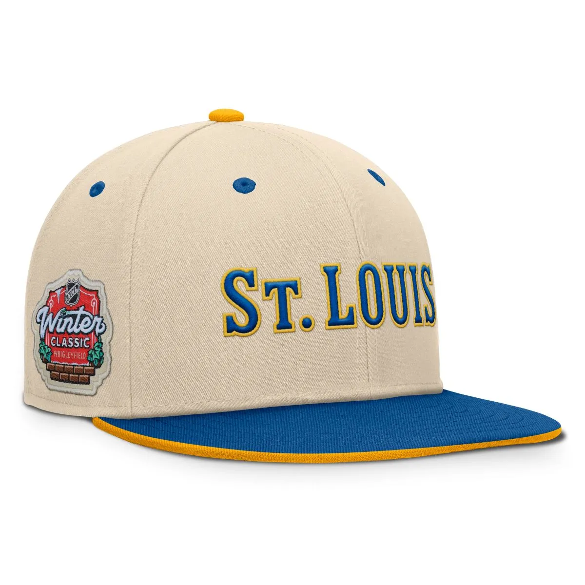 ST. LOUIS BLUES FANATICS AP PATCH WINTER CLASSIC SNAPBACK HAT- BEIGE