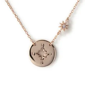 Star Compass Disc Necklace