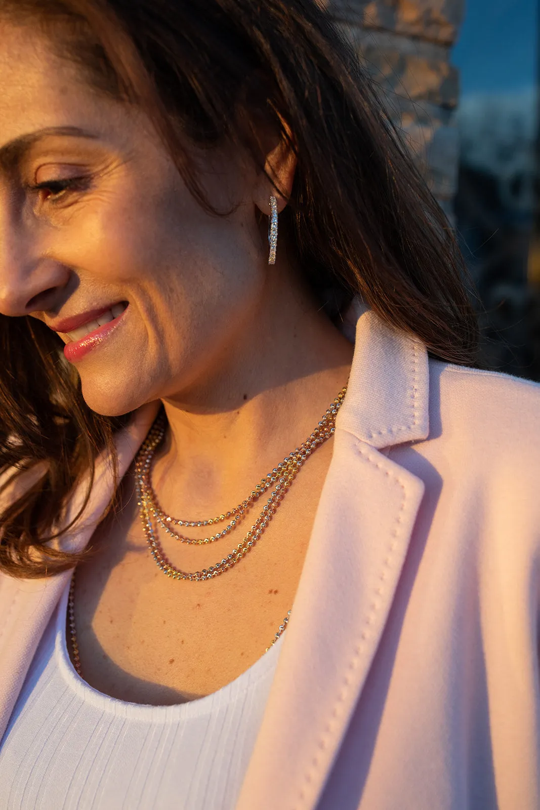 Stella Tricolor Necklace, Sterling Silver
